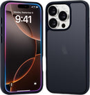 iPhone 16 Pro Case Matte Military Grade Drop Protection Frosted Translucent Black