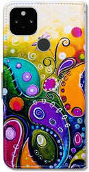 Google Pixel 5 Colorful Universe Sky Leather Flip Phone Case Wallet Cover