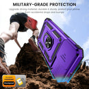 iPhone 16 Pro Case Slide Lens Cover & Built - in 360° Rotate Ring Stand Magnetic Case Black