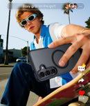 Galaxy S25 FE magnetic case side profile with tactile button covers