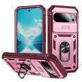 Lunivop Compatible with Google Pixel 10 Pro XL Case 360° Metal Rotated Ring Holder Magnetic Kickstand【Camera Protection】 Military - Grade Heavy Duty for Pixel 10 Pro XL Phone Case 2025 Pink Green