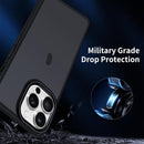 iPhone 16 Pro Case Matte Military Grade Drop Protection Frosted Translucent Black