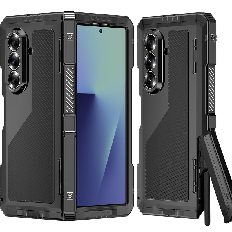 NINKI for Z Fold 7 Case with S Pen Holder & Kickstand, Metal Silicone Hinge Cover for Samsung Galaxy Z Fold 7 Case with Screen Protector, Rugged Protective Galaxy Fold7 5G Phone Cover with Stand - Red