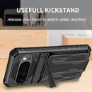 Google Pixel 9 Pro Wallet Case Credit Card Holder Stand Protective Phone Case - Black