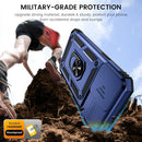 iPhone 16 Pro Case Slide Lens Cover & Built - in 360° Rotate Ring Stand Magnetic Case Black