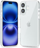 iPhone 16 Pro Transparent Hybrid Hard Shell Plastic & Soft Silicone Rubber Bumper