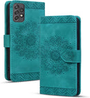 Google Pixel 9 Pro Durable PU Leather Wallet Case Protective Cover - Mandala Brown