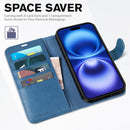 iPhone 16 Leather Magnetic Closure Protective Flip Cover Compatible Black