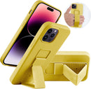 Case for iPhone 16 with Vertical Kickstand + Flexible Soft Liquid Silicone Protective Cover