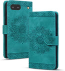 Google Pixel 9 Pro Durable PU Leather Wallet Case Protective Cover - Mandala Brown