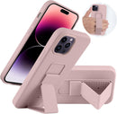 Case for iPhone 16 with Vertical Kickstand + Flexible Soft Liquid Silicone Protective Cover