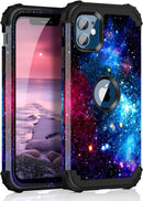 iPhone 16 Pro Case Glow Dark Three Layer Heavy Duty Shockproof Protection Hard Plastic Bumper+Soft Silicone Case