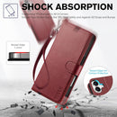 iPhone 16 Leather Magnetic Closure Protective Flip Cover Compatible Black