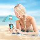 Suction cup phone umbrella sun shade canopy seen from above