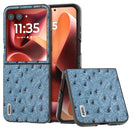 Motorola Razr Ultra Ostrich Texture Genuine Leather Case - Blue