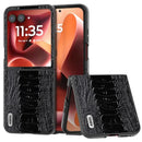 Motorola Razr Ultra Crocodile Texture Genuine Leather Case - Black