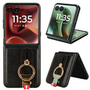 Motorola Razr Ultra Wristband Kickstand Leather Case - Black
