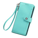 Google Pixel 11 Pro Zipper Wallet Case — Litchi Leather Flip with Stand & Wrist Strap