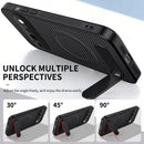 Google Pixel 11 Pro Rugged Magnetic Kickstand Case — Carbon Fiber Texture with 2 Tempered Glass Protectors (Black)