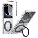 Galaxy Z Flip 8 Magnetic Clear Kickstand Case Black