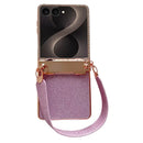 Galaxy Z Flip 8 Glitter Case with Wrist Strap Rose