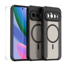Google Pixel 11 Pro XL Magnetic Case with Tempered Glass — Matte Ultrasonic Unlock (Black)