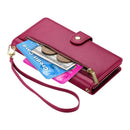 Google Pixel 11 Leather Zipper Wallet Case with Straps (Red)