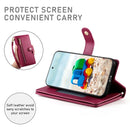Google Pixel 11 Leather Zipper Wallet Case with Straps (Red)