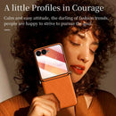 Samsung Galaxy Z Flip8 Rhombus Leather Case with Shoulder Strap