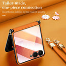 Samsung Galaxy Z Flip8 Rhombus Leather Case with Shoulder Strap