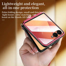 Samsung Galaxy Z Flip8 Rhombus Leather Case with Shoulder Strap