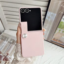 Samsung Galaxy Z Flip 8 Leather Case with Grip Strap