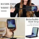 Samsung Galaxy Z Flip8 Matte Leather Folding Case with Hand Strap