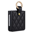 Samsung Galaxy Z Flip 8 Quilted Leather Case with Ring Holder