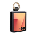 Samsung Galaxy Z Flip 8 Quilted Leather Case with Ring Holder