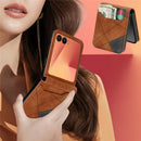 Samsung Galaxy Z Flip 8 Color-Splice Leather Card Case