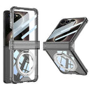 Samsung Galaxy Z Flip8 Magnetic Airbag Kickstand Clear Case - Transparent Black