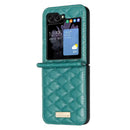 Samsung Galaxy Z Flip8 Rhombus Shockproof Leather Case - Green