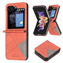 Samsung Galaxy Z Flip8 Geometric Leather Case - Brown
