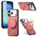 iPhone 18 Pro Max Leather Kickstand Case Pink