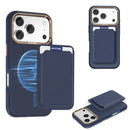 iPhone 18 Pro Leather Card Holder Case Blue