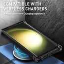 Galaxy S23 Ultra magnetic ring case black PC plus TPU armor shell with raised camera lip