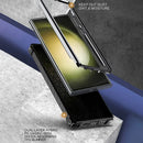 Galaxy S23 Ultra case with metal finger ring grip held one handed in black