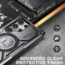 Galaxy S23 Ultra magnetic kickstand case black side profile showing port and button cutouts