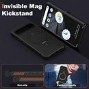 Google Pixel 9 Pro XL Case Build - in Ring Stand Shockproof Anti - Slip Protective Phone Case Black