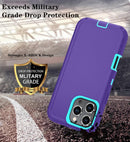 iPhone 16 Pro Case HD Screen Protector Heavy Duty Shockproof & Dust Proof Purple Sky Blue