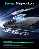 iPhone 16 Case Stand, 23FT Military Grade Drop Protection Heavy Duty Magnetic Phone Case Black