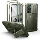 Galaxy S25 FE rugged slide camera cover case in army green