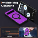 Google Pixel 9 Pro XL Case Build - in Ring Stand Shockproof Anti - Slip Protective Phone Case Black