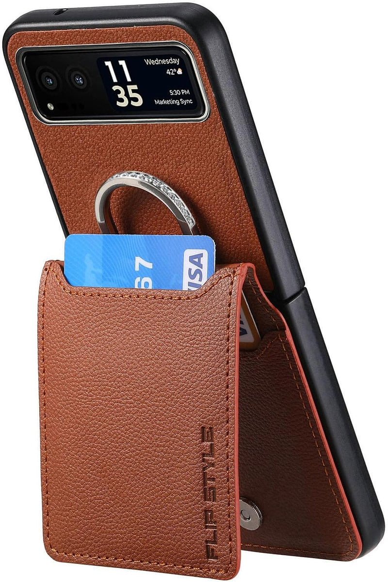 Motorola Razr+ 2023 Case Wallet with Card Holder Luxury PU Leather Protective Phone Case - Gorilla Cases